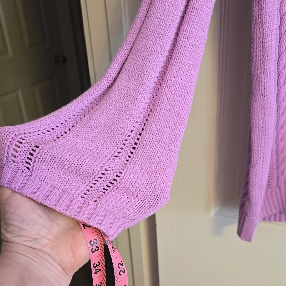 Talbots Lilac Cable Knit Sweater - Picture 4 of 6